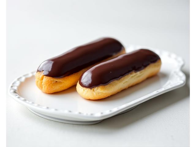 Photo d'éclairs au chocolat élégamment décorés