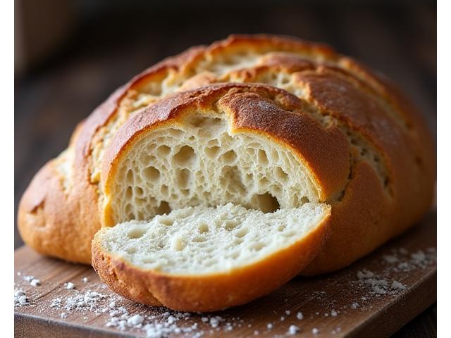 Photo de pains artisanaux avec une belle croûte dorée