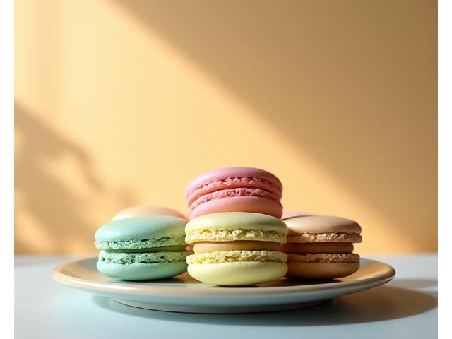 Image d'un atelier de pâtisserie, avec macarons