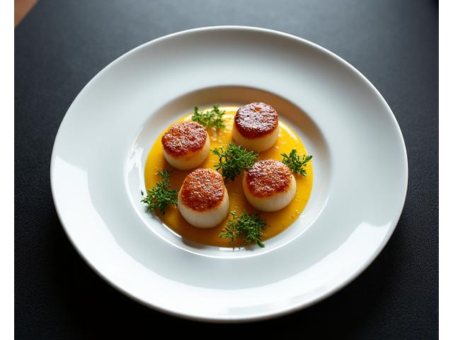 Plat gastronomique mis en scène pour un menu de restaurant