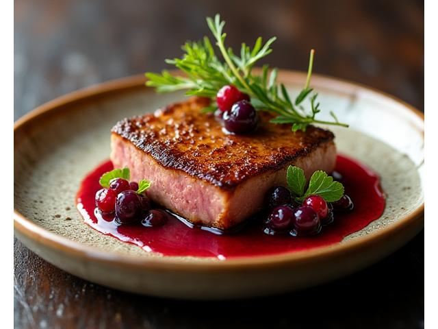Plat gastronomique étoilé d'un restaurant lyonnais
