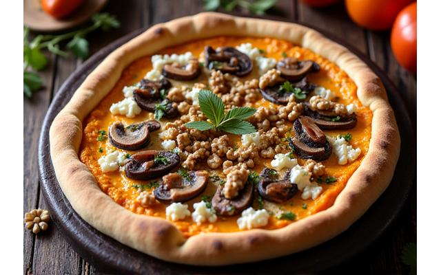 Pizza aux saveurs d'automne et champignons des bois