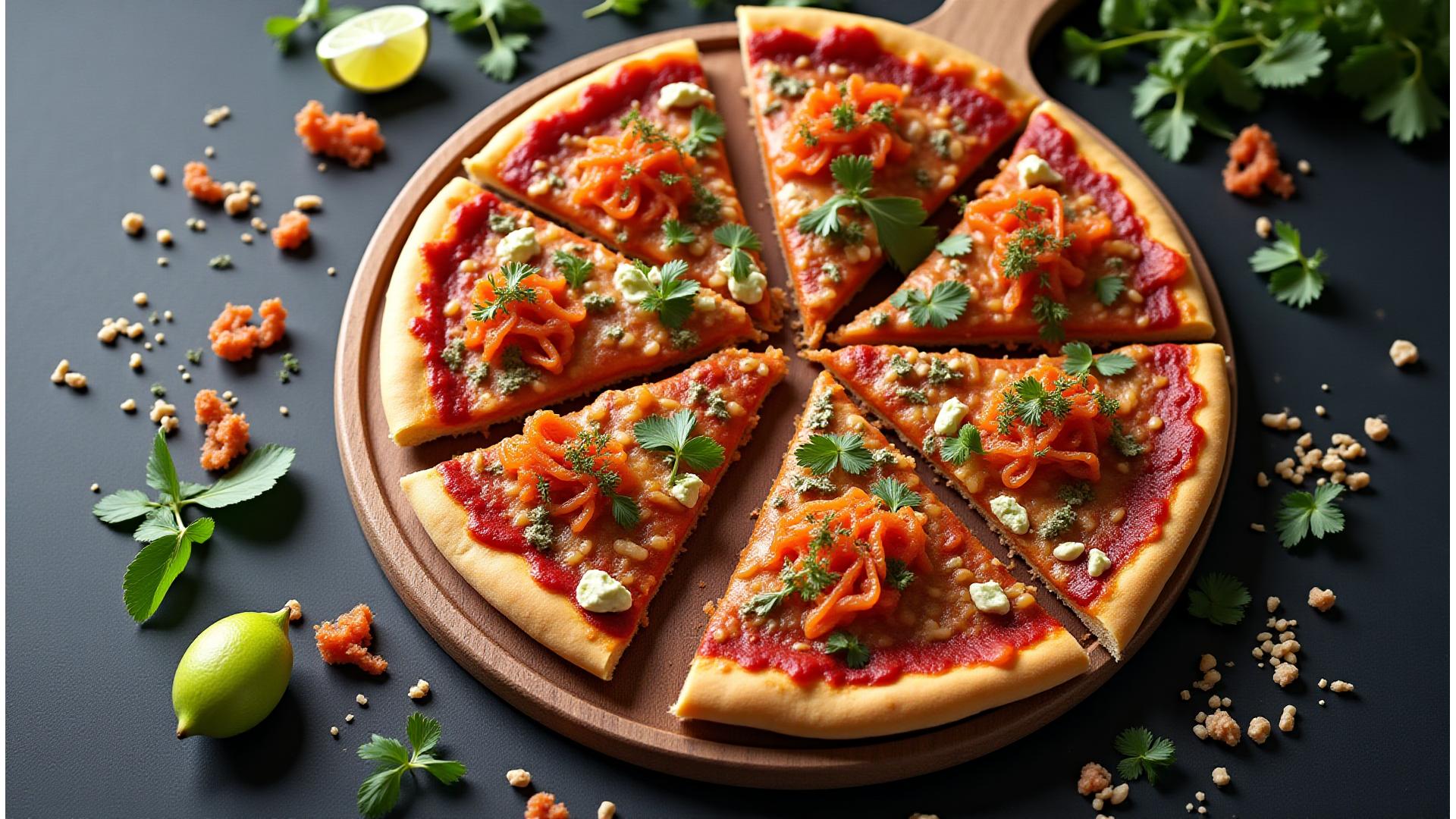 Gallerie de pizzas fusion exotiques et colorées