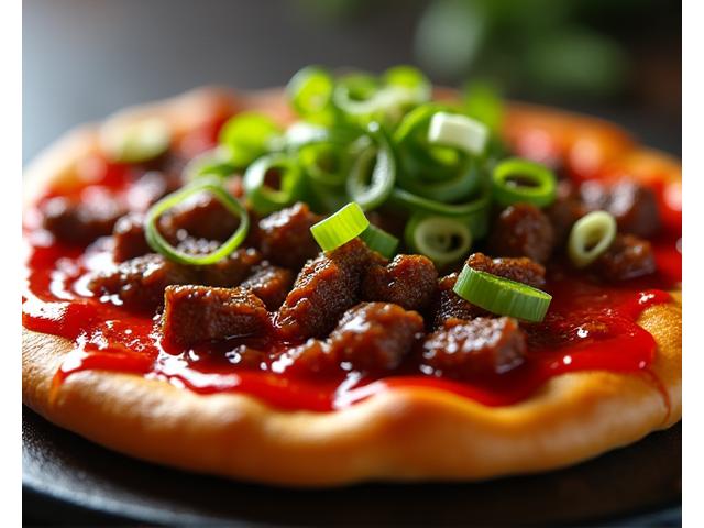 Pizza Coréenne au bulgogi et kimchi