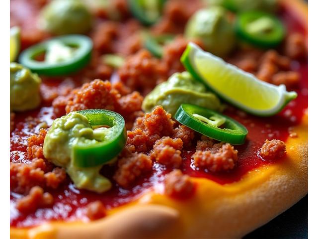 Pizza Mexicaine avec chorizo et guacamole